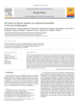 The Effects of Electric Vehicles on Residential Households in the City of Indianapolis