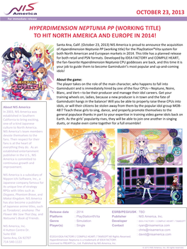 October 23, 2013 Hyperdimension Neptunia Pp