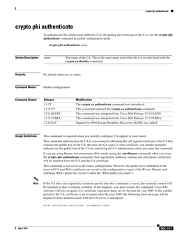 Crypto Pki Authenticate Crypto Pki Authenticate