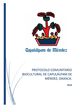 Protocolo Comunitario Biocultural De Capulálpam De Méndez, Oaxaca