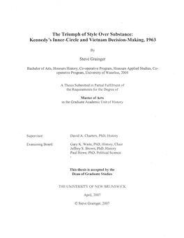 Kennedy's Inner-Circle and Vietnam Decision-Making, 1963