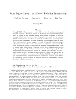 From Fog to Smog: the Value of Pollution Information∗