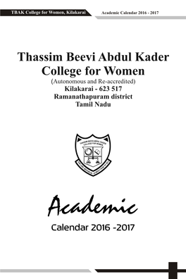 Academic Calendar 16-17