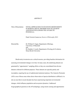 Distribution of Lichens and Penguins Across the Antarctic Peninsula