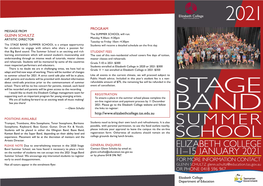 Stage Band Summer School Brochure