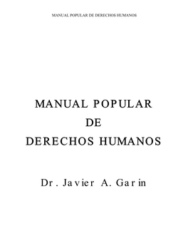 Manual Popular De Derechos Humanos