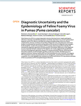 Diagnostic Uncertainty and the Epidemiology of Feline Foamy Virus in Pumas (Puma Concolor) Nicholas G