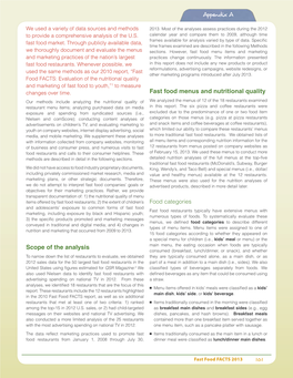 Appendix a Scope of the Analysis Fast Food Menus and Nutritional Quality