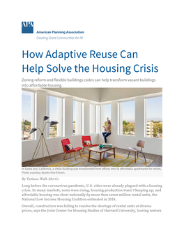 05.03.21 How Adaptive Reuse Can Help Solve the Housing Crisis Planning Magazine