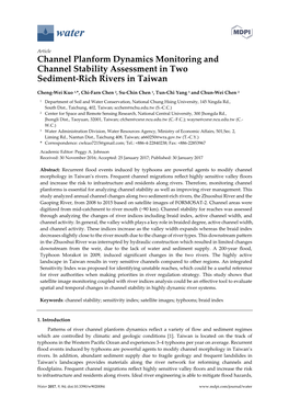 Channel Planform Dynamics Monitoring and Channel Stability Assessment in Two Sediment-Rich Rivers in Taiwan