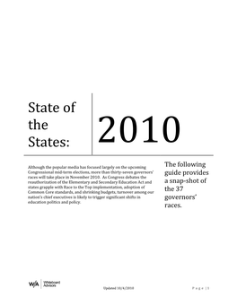State of the States: 2010