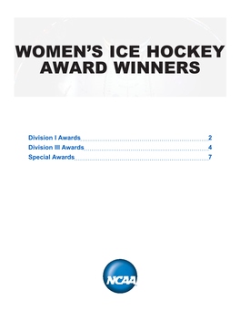 Women's Ice Hockey Award Winners