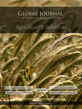 Global Journal of Science Frontier Research: D Agriculture &V Eterinary