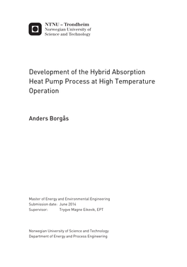 Development of the Hybrid Absorption Heat Pump Process at High Temperature Operation