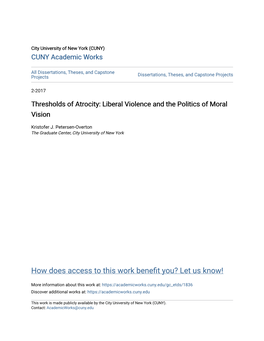 Thresholds of Atrocity: Liberal Violence and the Politics of Moral Vision