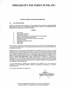 Notice of Annual Stockholders' Meeting