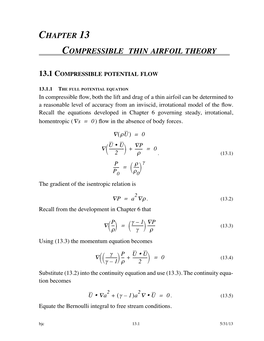 Chapter 13 Compressible Thin Airfoil Theory