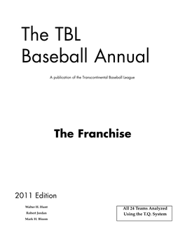 2011 TBL Annual  the TBL Baseball Annual
