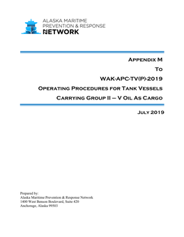 2019 Operating Procedures for Tank Vessels Carrying Group II – V Oil As Cargo