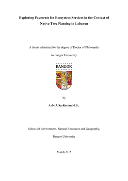 Exploring Payments for Ecosystem Services in the Context of Native Tree Planting in Lebanon