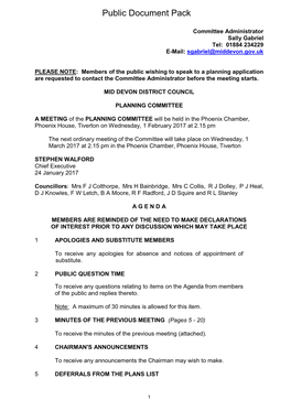 (Public Pack)Agenda Document for Planning Committee, 01/02/2017 14:15