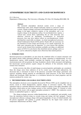 Atmospheric Electricity and Cloud Microphysics