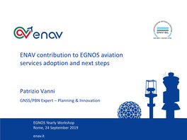 ENAV Contribution to EGNOS Aviation Services Adoption and Next Steps
