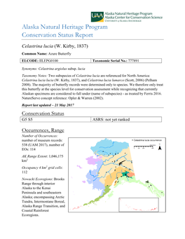 Alaska Natural Heritage Program Conservation Status Report