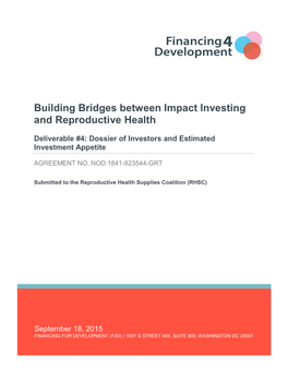 Building Bridges Between Impact Investing and Reproductive Health