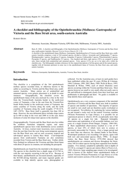 Museum Victoria Science Reports 10: 1–42 (2006)