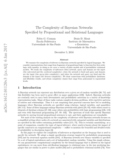 The Complexity of Bayesian Networks Specified by Propositional