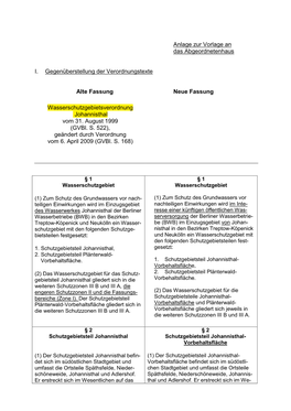 Anlage Zur Vorlage an Das Abgeordnetenhaus