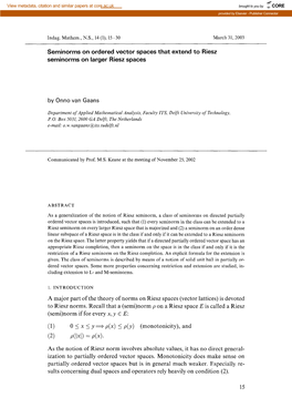 A Major Part of the Theory of Norms on Riesz Spaces (Vector Lattices) Is Devoted to Riesz Norms