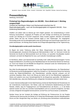 Pressemitteilung Hamburg, 03.03.2021