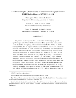 Multiwavelength Observations of the Second Largest Known FR II Radio