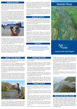 CEN42 Central SI Fish & Game Waitaki Anglers Access A3 Brochure.Indd