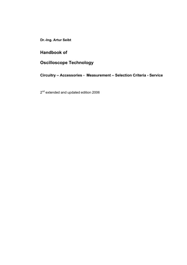 Handbook of Oscilloscope Technology