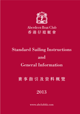 2013 Standard Sailing Instructions (SSI)