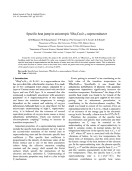 Specific Heat Jump in Anisotropic Yba2cu307−Δ Superconductor