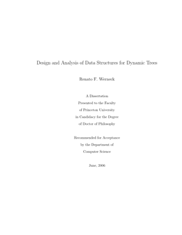 Design and Analysis of Data Structures for Dynamic Trees