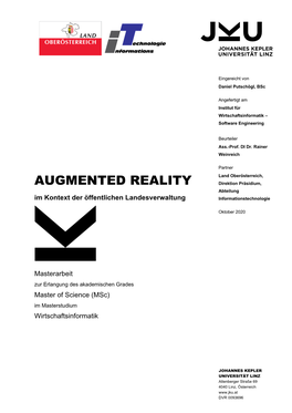 AUGMENTED REALITY Direktion Präsidium, Abteilung Im Kontext Der Öffentlichen Landesverwaltung Informationstechnologie