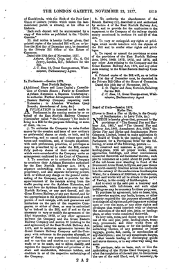 THE LONDON GAZETTE, NOVEMBER 23, 1877. 6619 of Knpckbreda, "With the Clerk of the Poor Law 3