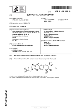Method for Controlling Ppo-Inhibitor Resistant Weeds