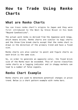 What Are Renko Charts