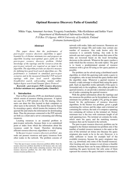 Optimal Resource Discovery Paths of Gnutella2