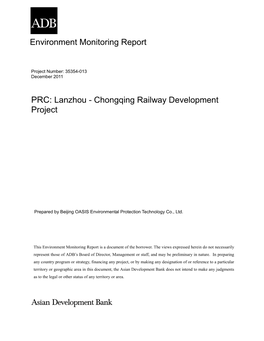 Environment Monitoring Report PRC: Lanzhou