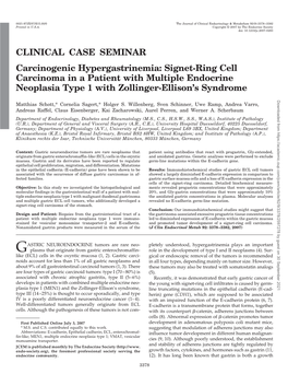 Signet-Ring Cell Carcinoma in a Patient with Multiple Endocrine Neoplasia T