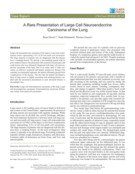 A Rare Presentation of Large Cell Neuroendocrine Carcinoma of the Lung