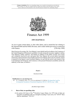 Finance Act 1999