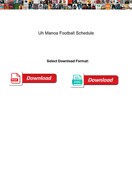Uh Manoa Football Schedule